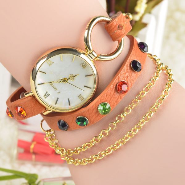 Relógio Vintage Pulseira Em Couro Várias Cores Frete Grátis