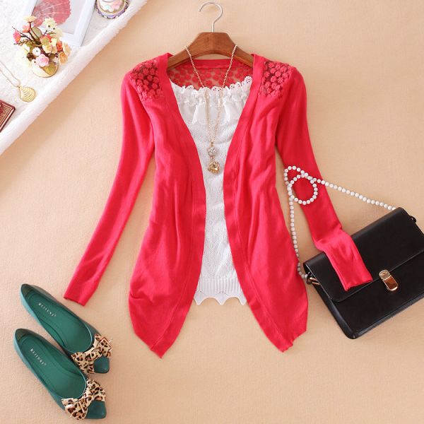 Cardigan Constatin  In Lace Fashion 2014 Red