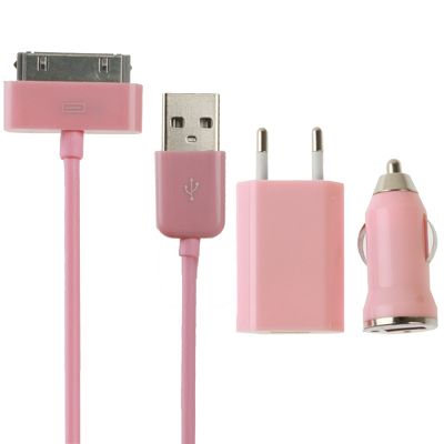 Kit 3 in 1 Carregador para iPhone 4 4s iPhone 3 3gs, iPod