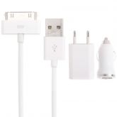 Kit 3 in 1 Carregador para iPhone 4 4s iPhone 3 3gs, iPod