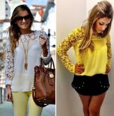 Blusa Detalhes em Renda ZARA Inspired